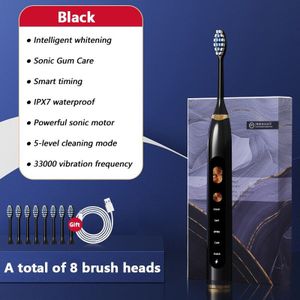 Ultrasone Volwassen Elektrische Tandenborstel 5 Modus Automatische Tanden Whitening Cleaner Smart Timer Waterdicht 90 Dagen Gebruik Tijd