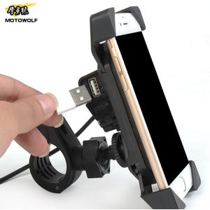 Fiets/Motorfiets/Elektrische-bike GPS Stand Telefoon Houder met USB Lader voor 3.5-6 inch Mobiele iPhone Samsung Huawei M