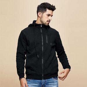 Kuegou Hoodie Mannen Plain Black Zip Up Trendy Sweater Japanse Streetwear Hoody Trainingspak Mannelijke Oversized Kleding 4997