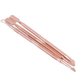 Diy Nail Art Gereedschap Kit 3 Stks/set Rose Gold Nail Cuticle Pusher Clipper Scissor Nipper Tweezer Picker Rvs Manicure