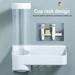 Ruimtebesparend Installeren Keuken Ziekenhuis Wegwerp Beker Dispenser Abs Thuis Kantoor Automatische Remover Wandmontage Punch Gratis