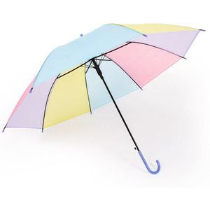 Transparante Lange Steel Kinderen Paraplu Creatieve Kleurrijke Snoep Kleur Kid Paraplu Jongens Meisjes Regen Of Zonneschijn Tweeërlei Gebruik Paraplu