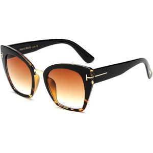 45079 Lady Oversized Zonnebril Voor Vrouwen Cat Eye Bril Mode Klinknagel T Eyewear UV400 Bescherming