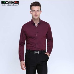 Victor & Sasha Mode Italiaanse Stijl Lange Mouwen heren Casual Slim Fit Shirts Jurk VSD shirt VS1803
