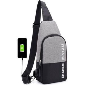 Uosc Kleine Usb Lading Een Schoudertas Mannen Messenger Bags Mannelijke Waterdichte Sling Borst Bag Bagpack Cross Body tassen