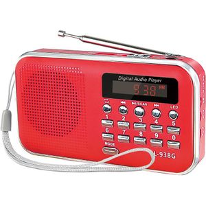 Draagbare Mini Fm Radio Ontvanger 1200Mah Muziekspeler Ondersteuning Tf-kaart U Disk Aux Met Zaklamp 3.5Mm Hoofdtelefoon jack Speaker