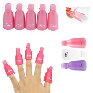 5 Stks/set Plastic Soaker Caps 3 Kleuren Nail Art Losweken Cap Clips Uv Gel Polish Remover Wrap Gereedschap Nail polish Remover PRC01