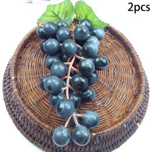 2 Stks/set Pu Voelen Lijm Kunstmatige Plastic Levensechte Simulatie Druiven Model Nep Fruit Voor Huis Kunstmatige Druiven Fotografie Prop