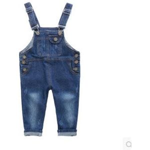 Zomer Meisjes Jongens Denim Overalls Button Fly Overalls Voor Meisjes Jongens Effen Blauw Kinderen Jumpsuit Overalls Ov003