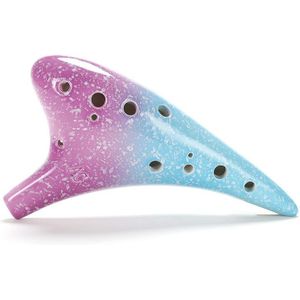 12 Holes Keramische Ocarina Alto C Starry Stijl Muziekinstrument met Lanyard Muziek Score Beschermende Tas