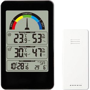Weerstation Thermometer Digitale Wekker Muur Outdoor Indoor Street Elektronische Hygrometer Comfort Indicatie