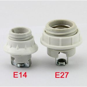 Schroef E14 E27 Keramische Porselein Socket Gloeilamp Houder voor E14 E27 met Ring, 110V 220V