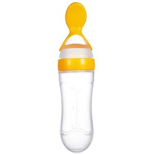 90Ml Pasgeboren Baby Knijpen Voeden Fles Lepel Zachte Siliconen Training Voeden Rijst Lepel Veiligheid Keukengerei Servies Voedsel Feeder