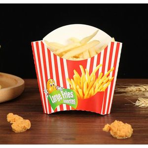 100 Pcs Papier Chips Doos Draagbare Snack Voedsel Box Case Snack Verpakking Supplies Voor Home Shop (Rood)