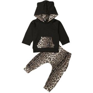 Baby Baby Boy Hooded Lange Mouwen Trui Luipaard Broek Leggings Broek Outfits Herfst Winter Kleding Sets