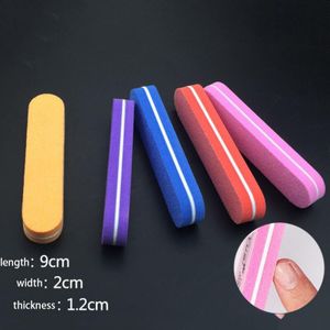 40 Pcs Nailfile Double Side Nail Buffer 100/180 Nagelvijlen Schuren Gereedschap Wasbare Spons Grit Buffing Willekeurige