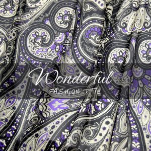 Leo & Lin Black Paisley 100% Zijde Georgette Jurk Shirt Stof Lente Zomer Baotou (1 Meter)