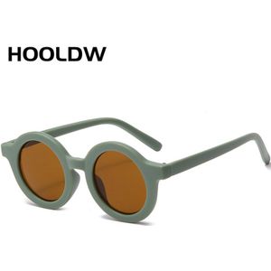 Hooldw Mode Ronde Kinderen Zonnebril Jongens Meisjes Vintage Zonnebril Kinderen Baby UV400 Bescherming Eyewear Oculos De Sol