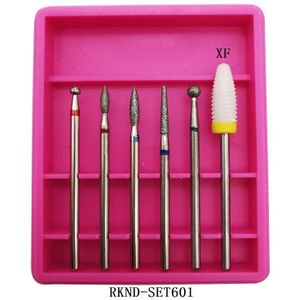 6 stks/set Keramische Nagel Boor Set Diamant Frees voor Manicure Rotary Burr Schoon Bits Elektrische Machine Art Accessoire