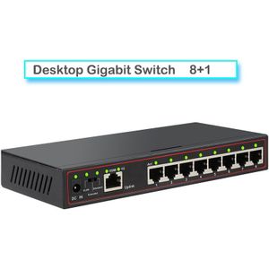 8-Port 100/1000M Gigabit Switch Lan Splitter RJ45 Hub 8 + 1 Poort 1G Vlan gigabit Ethernet Switch Lan Ethernet Snelle Volledige Half Duplex
