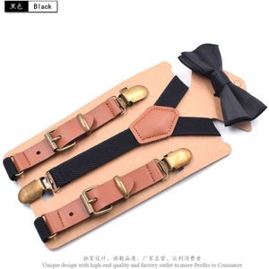 Baby Bretels Kids Bretels Bowtie Sets jongen meisje bretels Lederen 3 Clips Strap Broek Suspensorio Elastische Band 2.0*75cm