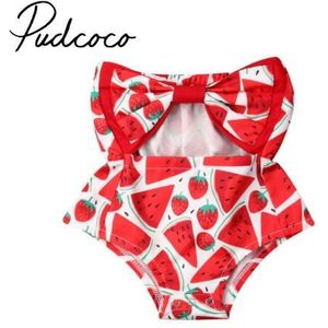 Pasgeboren Baby Meisje Badpak Watermeloen Tube Tops Romper Jumpsuit Outfits Kleding Zomer Badmode 0-24 Maanden