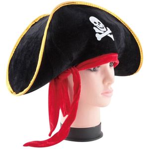 Piraat Kapitein Hoed Skull & Crossbone Cap Kostuum Voor Fancy Dress Party Halloween Polyester Prestaties Kids Goedkope
