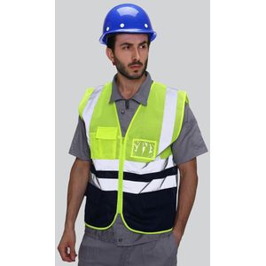 Mesh Doek Waarschuwing Verstelbare Fietsen Vest Night Running Multi Pocket Reflecterende Strip Werken Veiligheid Vest Volwassen Waterdichte