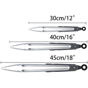 Rvs BBQ Tang Salade Ijs Voedsel Tong Brood Buffet Vergrendeling Keuken Tong Clamp set Grill BBQ Accessoires 12/ 16/18 inch