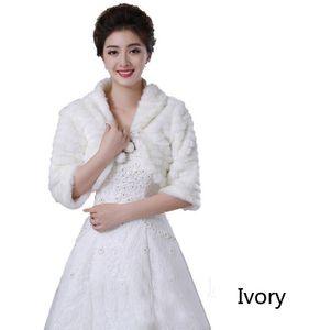 Winter Bridal Wedding Bolero Wedding Wraps Jas Warm Bovenkleding Faux Fur Jas Met Halve Mouwen Wedding Womens Kledingstuk Kleding
