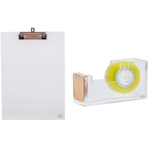 Goud Acryl Tape Dispenser 1) Clear Gold Gestemde Acryl Klembord desktop briefpapier serie