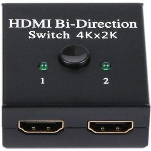 2-Poort Hdmi Bi-Directionele Schakelaar 2X1 Switcher 1X2 Splitter Selector 3D Ondersteunt Hdtv, blu-ray Speler, Smart Tv Box, Etc