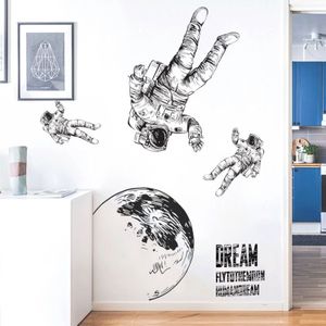 Astronaut ruimte roaming Muursticker voor kinderen kamers woonkamer slaapkamer decoraties behang Mural Kindertijd droom stickers