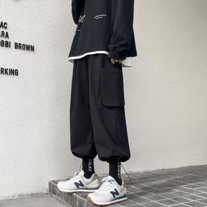 Casual Broek Mannen Effen Trekkoord Zijvak Heren Harem Broek Enkellange Hip-Hop Tieners High Street Harajuku retro Bundel Ins