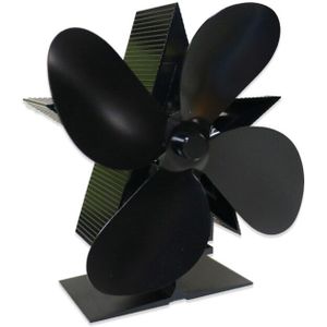 Zwart 4/5 Blade Haard Warmte Aangedreven Kachel Fan Hout Brander Haard Rustig Efficiënte Warmteverdeling Kerstversiering