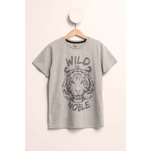 DeFacto Jongen Lente Light Grey Cotton Top Tees Jongens Casual Tiger Prints Korte Mouw Zomer T-Shirt-K3504A619SP