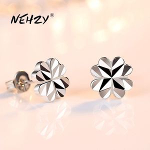 Nehzy 925 Sterling Zilver Stud Oorbellen Vrouw Mode-sieraden Bloem Geluk Klavertje Vier Oorbellen