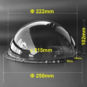 9.84 Inch 250X102Mm Acryl Clear Plexiglas High Speed Dome Cover Transparante Lens Cap Sferische Cctv Security Camera behuizing