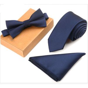 Herenpakken Polyester Zakdoek Tie Business Slanke Stropdas Bow Tie Pocket Plein Sets Bruiloft Tie Gravata