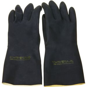 Zware Natuurlijk Rubber Handschoenen Zuur Alkali Bestendig Chemische Gauntlet Handschoen Zwart Voor Lab Werk Thuis Leveringen