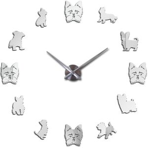 Speciale Aanbieding 3d Grote Acryl Spiegel Wandklok Korte Diy Quartz Horloge Stilleven Klokken Home Decoratie Woonkamer Stickers
