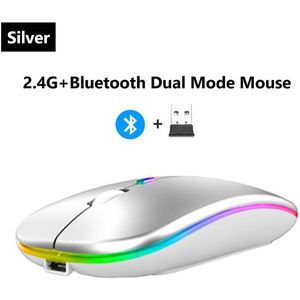 Draadloze Muis 2.4G Bluetooth Muizen Voor Macbook Samsung Laptop Stille Ergonomische Oplaadbare Muizen Met Led Backlit Usb Muizen