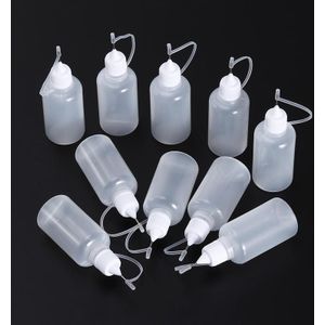 10Pcs Naald Tip Fles 30Ml Doorschijnende Plastic Squeezable Tip Applicator Flessen Hervulbare Dropper Lijm Flessen Voor Schilderen