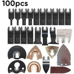 100 Stks/set Oscillerende Multi Tool Kit Accessoires Voor Black & Decker Blade Cutter Schuren Schuurpapier Grit 60 80 120 180 240