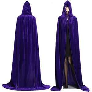 Vrouwen Mannen Gothic Hooded Vampire Cape Mantel Halloween Kostuum Fancy Dress Zwart Rood Donker Groen Paars Grim Reaper party