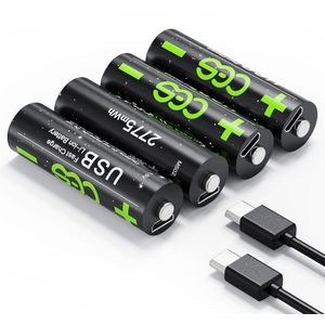Aa 1.5V 2775 Mwh Batterij Usb Snel Opladen Oplaadbare Lithium Polymeer Batterij Opgeladen Door Micro Usb-kabel