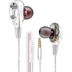 Bedrade Oortelefoon Hoge Bass Dual Drive Stereo In-Ear Oortelefoon 3.5Mm Type C Met Microfoon Computer Oordopjes