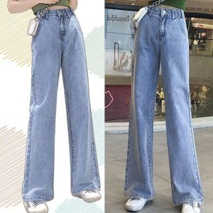 Wijde Pijpen Zwarte Hoge Taille Vrouwen Jeans Denim Kleding Blauw Streetwear Vintage Harajuku Rechte Broek