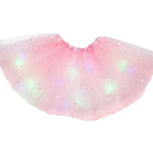 Led Baby Meisje Rok Lichtgevende Rok Party Stage Dance Wear Geplooide Gelaagde Tulle Light Up Korte Jurk Halloween Kerst