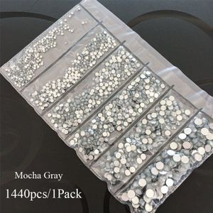1440pcs Glas Kristal Mokka Niet Fix Plaksteen Glas Strass Glitter Rhinestones Nail Art Decorations